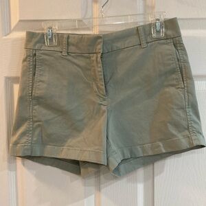 J. Crew Light Green Twill Shorts with Tailored Fit